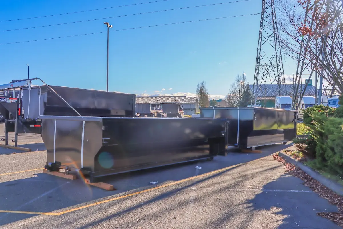 Roll-off dumpster ready for waste disposal at job site for Construction Dumpster Rental in West Cocalico